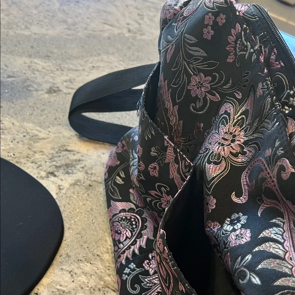 Floral Black and Pink Women's Bag - Picture 4 of 8